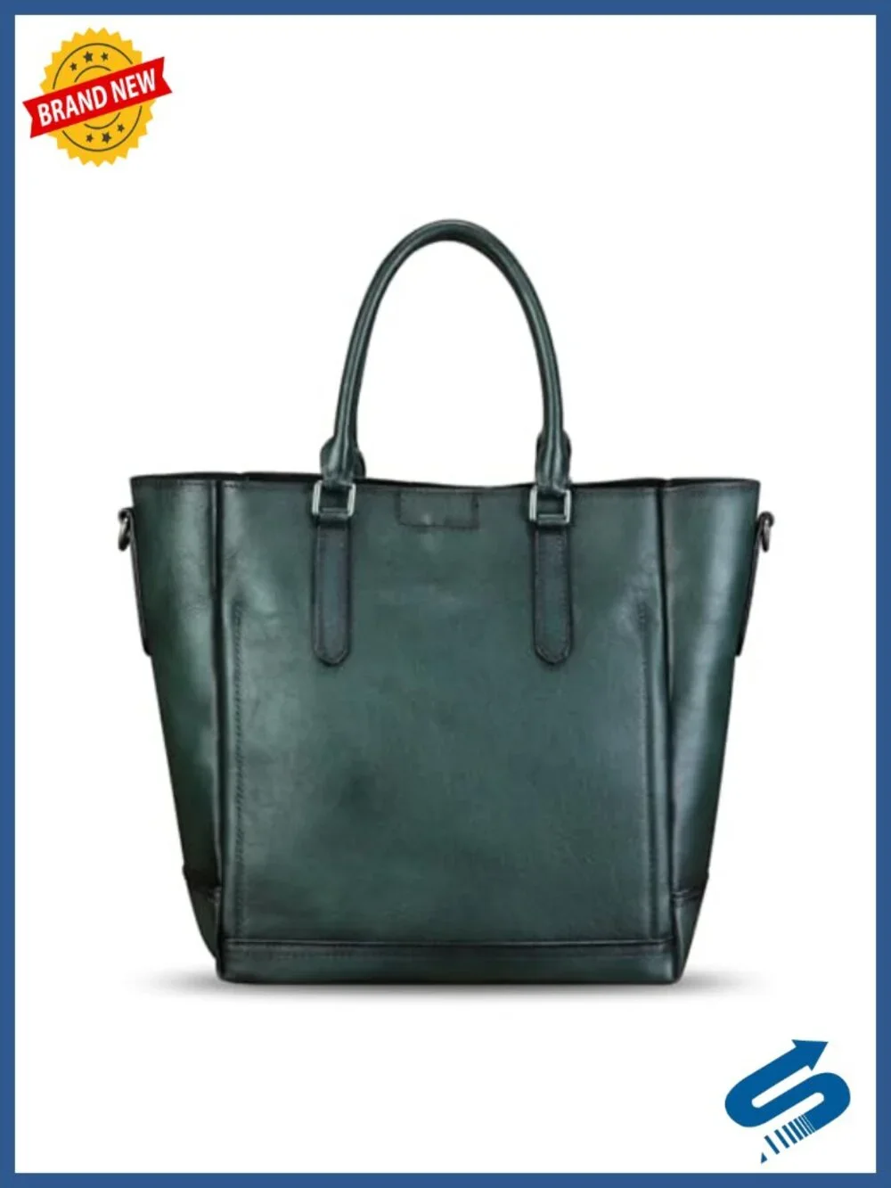 Genuine Leather Hand Painted Top Handle Satchel Crossbody